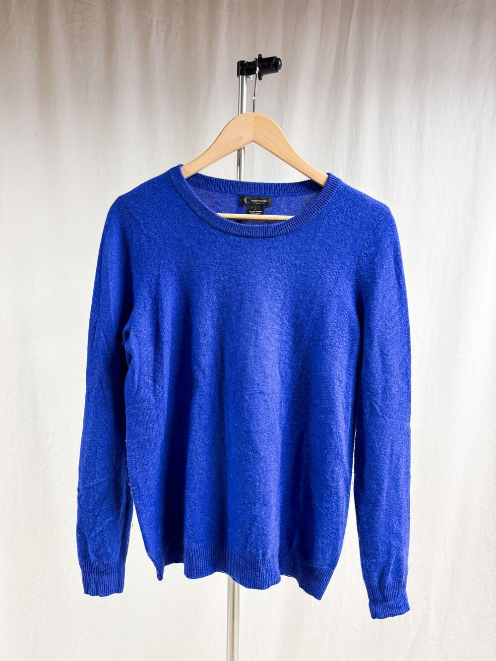 100% Cashmere C by Bloomingdales Royal Blue 2 Ply Sweater